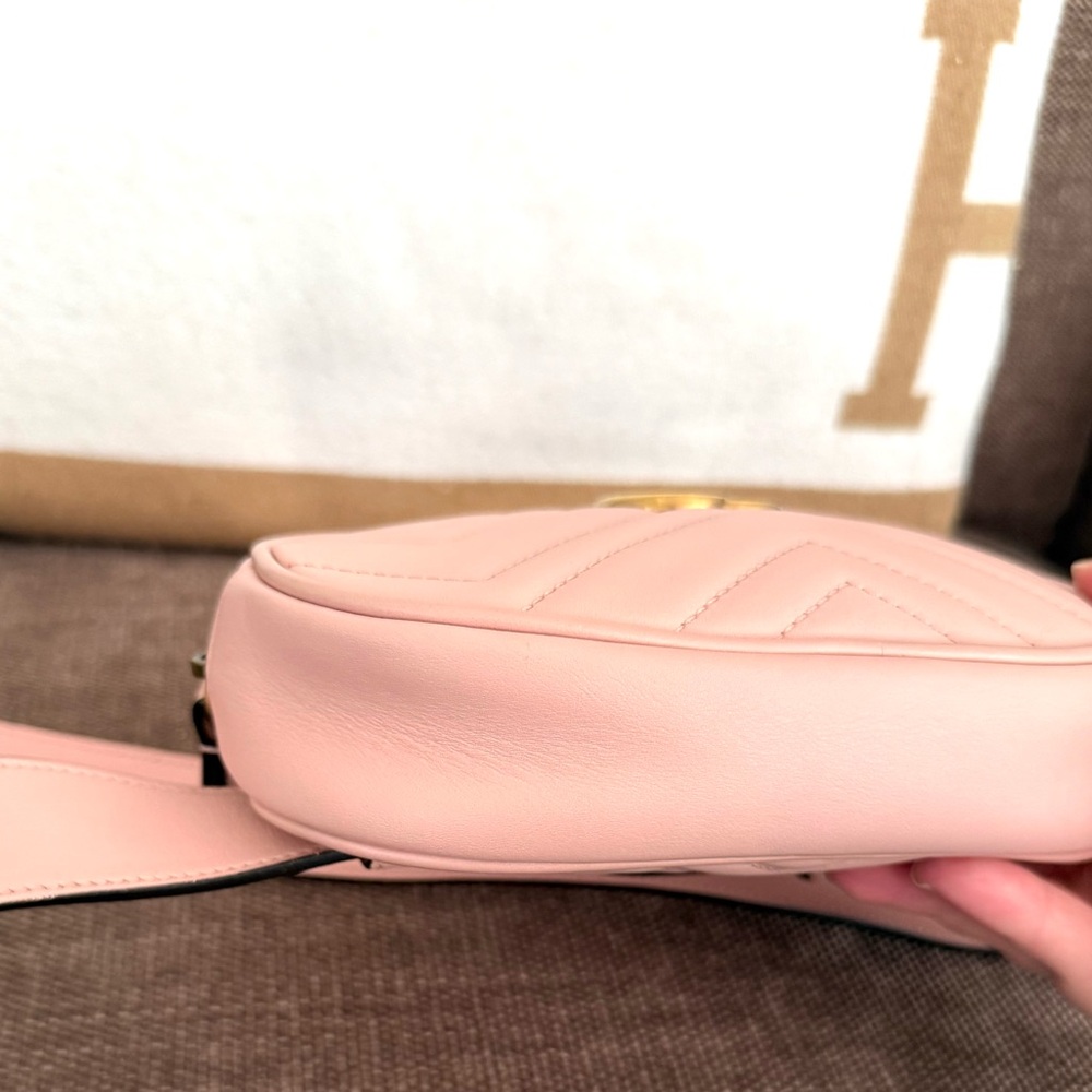 Authentic Gucci GG Marmont Matelassé Leather Belt Bag Waist bag light pink - Picture 15 of 16